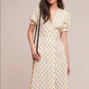 Faithful Yellow Hana Floral Wrap Dress size XS